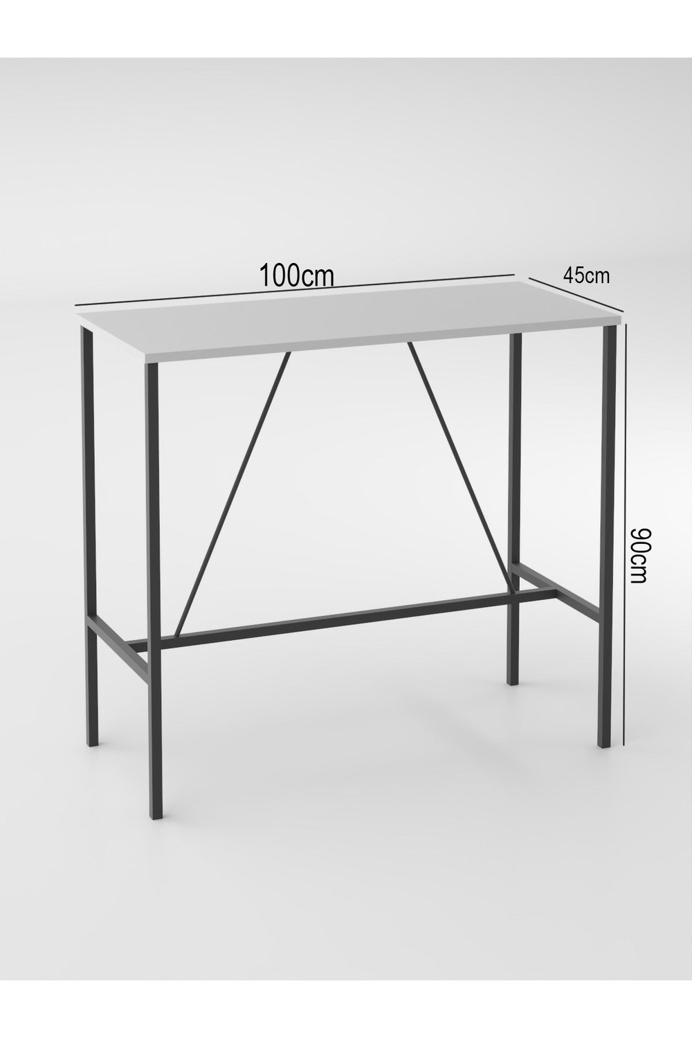 RETODESİGN BEYAZ BAR MUTFAK MASASI / YEMEK MASASI 1058B