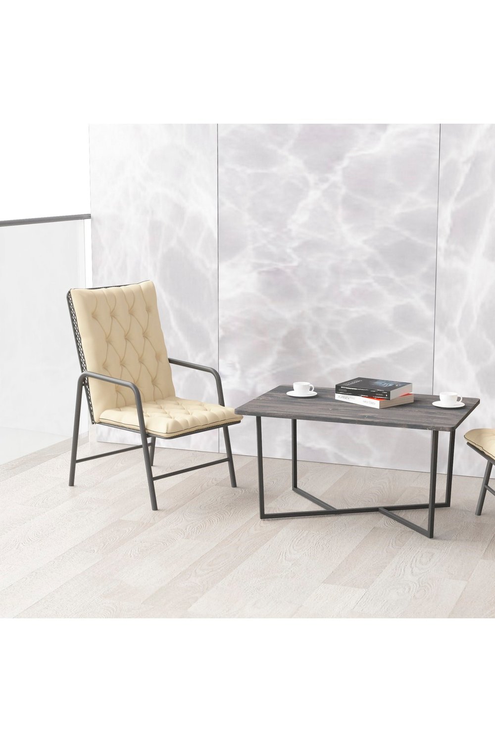 Retohome Style Metal Minderli Koltuk