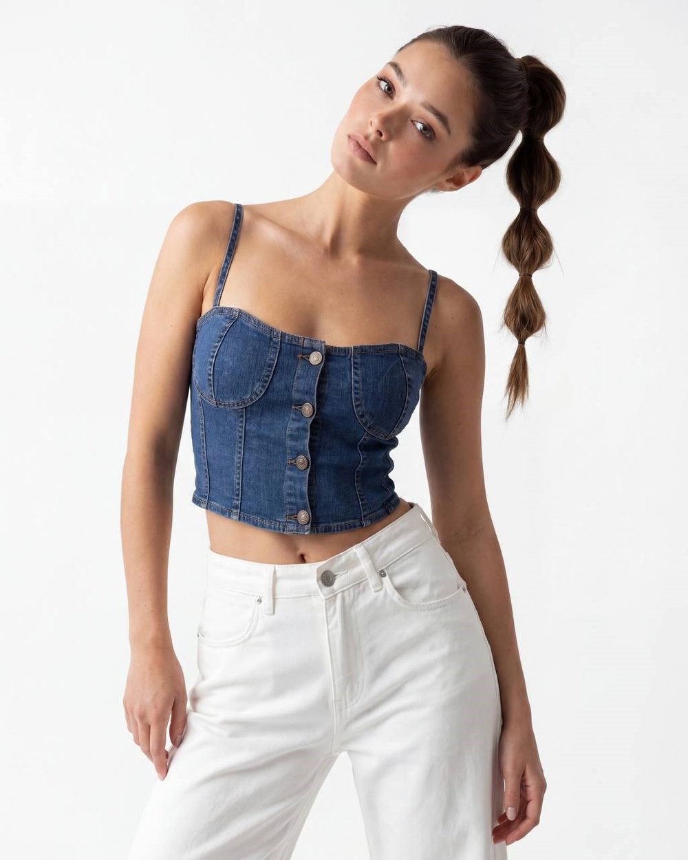 kot düğmeli crop