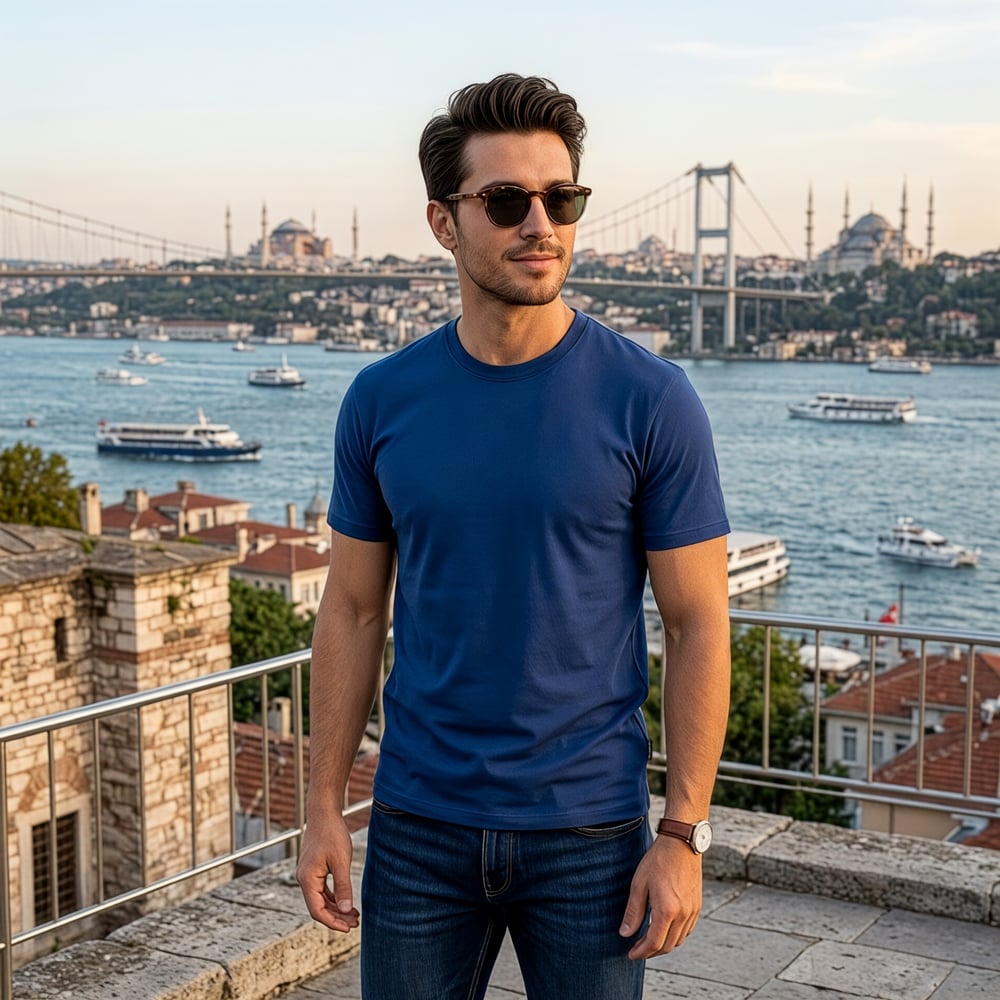 Basic T-Shirt Regular İndigo