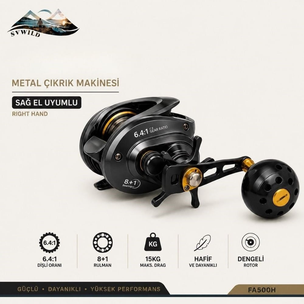 SVWILD FA500H METAL BAITCASTING MAKİNESİ SAĞ EL UYUMLU - NY05408
