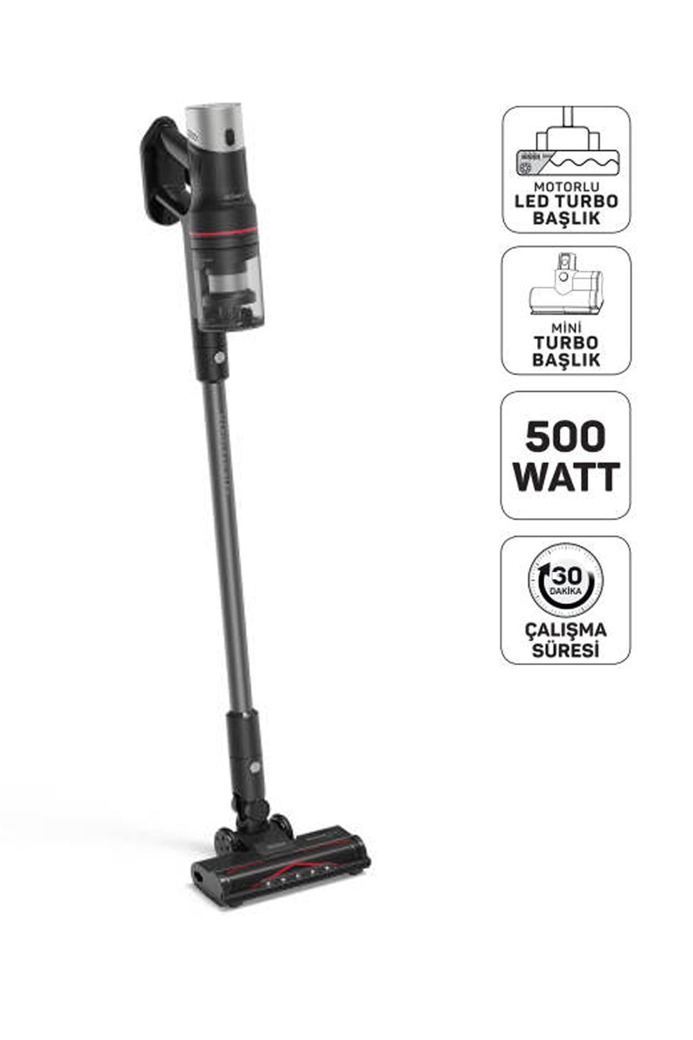 AR4209 MagiClean Flex Dikey Şarjlı Süpürge 500 W, 60 Dk Kullanım, Siyah