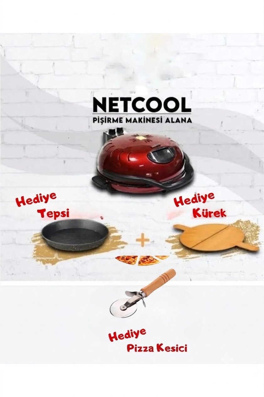 Bordo Ekmek Pişirme Makinesi (Kesici - Kürek - Tepsi Hediye)