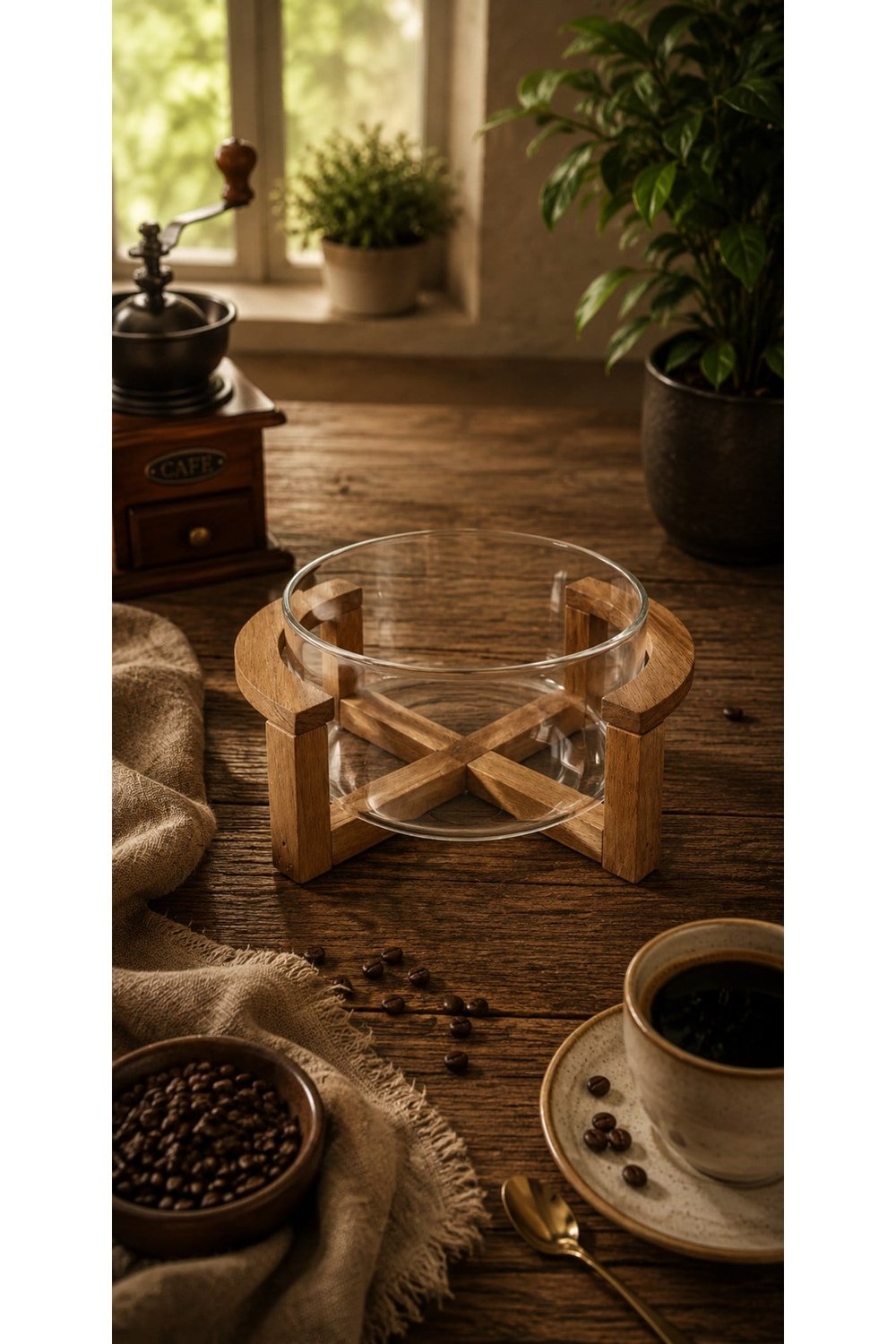 Akasya stantli cam salata kasesi sunumluk 15 cm - Standlı Cam Salata Kasesi ve Sunumluk 15 x 7 cm