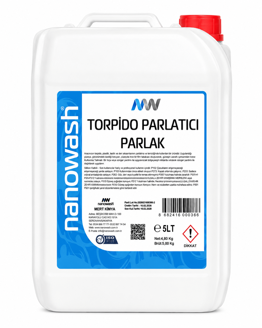 Nanowash Torpido Parlatıcı Parlak 5 Lt