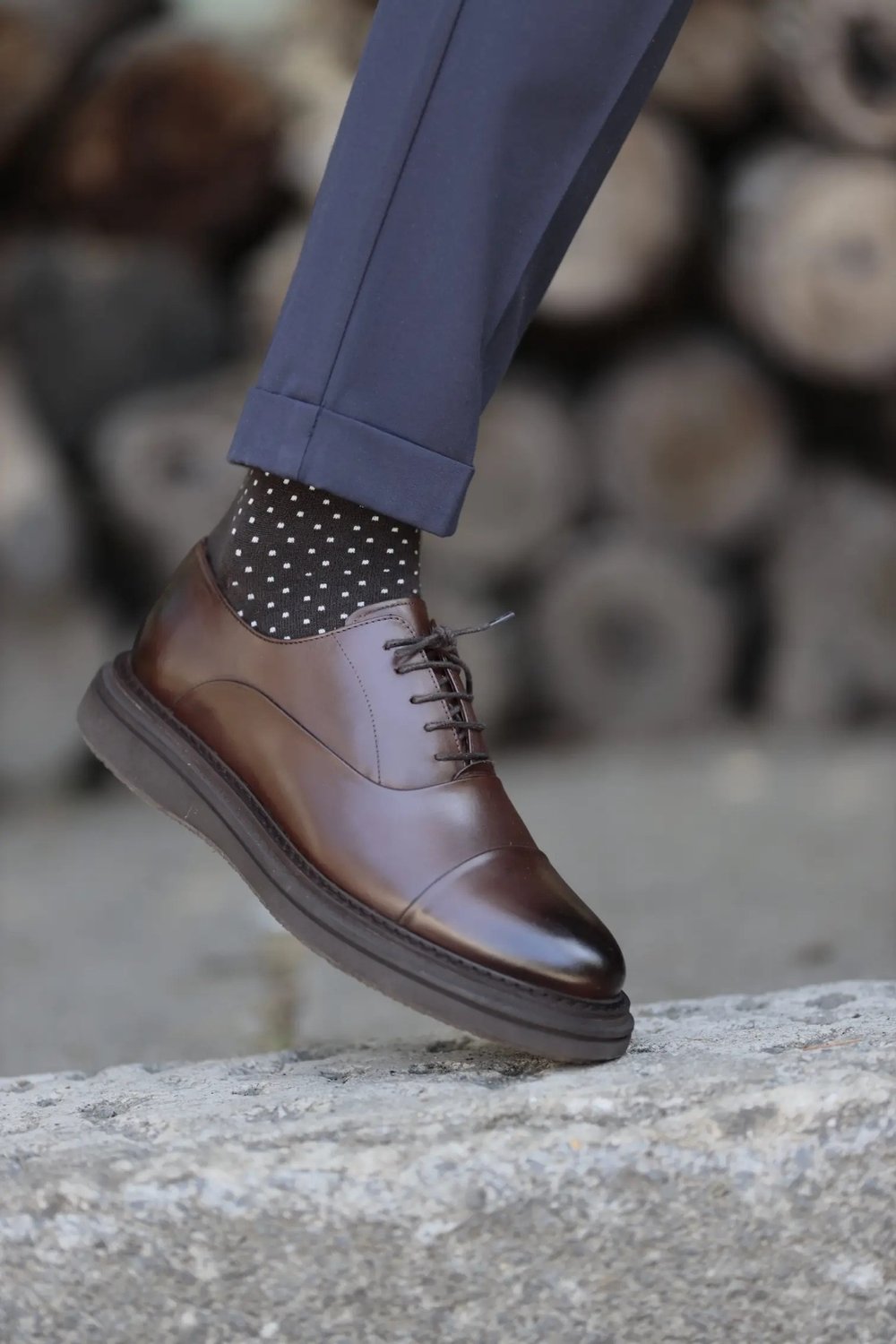 Alberto Model Hakiki Natural Deri Eva Taban Casual Ayakkabı - KAHVERENGİ