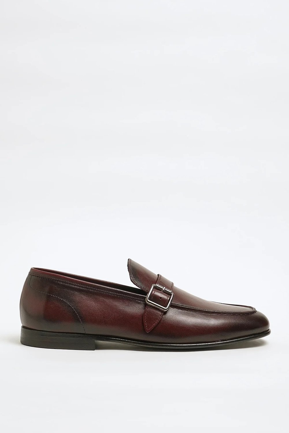 Alex Model Hakiki Natural Deri Kösele Taban Loafer Ayakkabı - BORDO