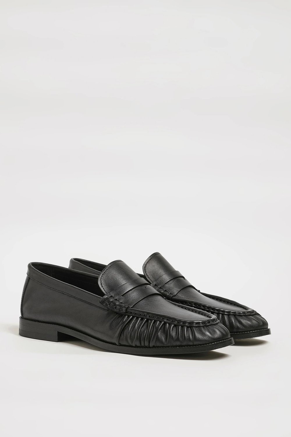 Amory Model Hakiki Natural Deri Neolitik Taban Loafer Ayakkabı - SİYAH