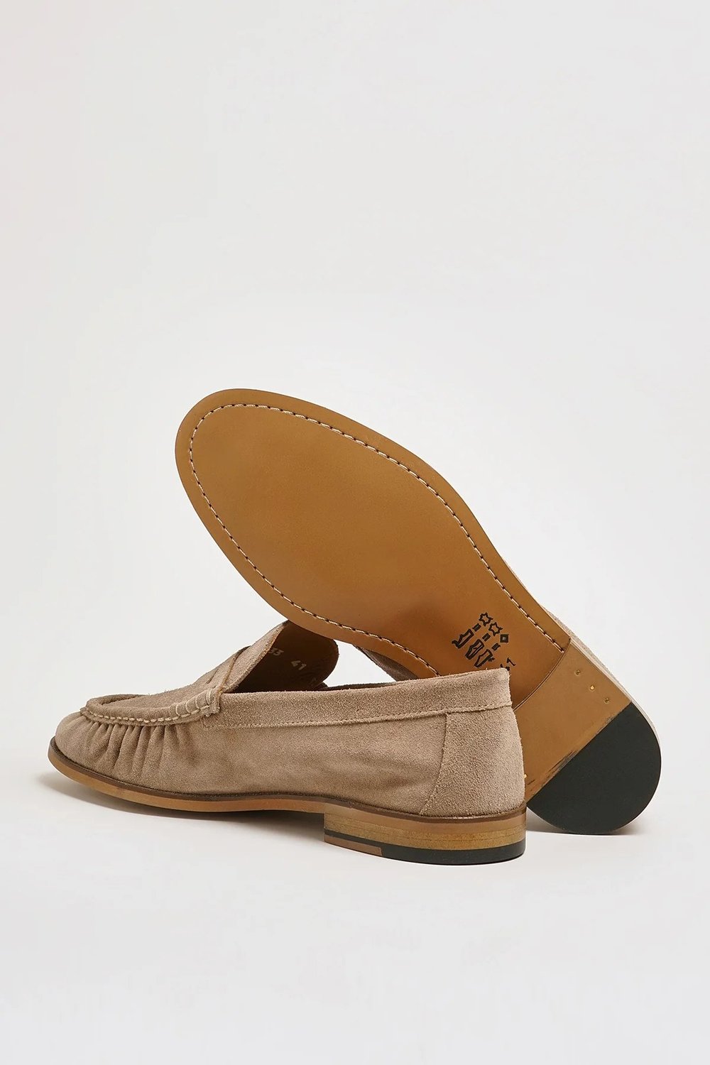 Amory V2 Model Hakiki Süet Deri Neolitik Taban Loafer Ayakkabı - BEJ