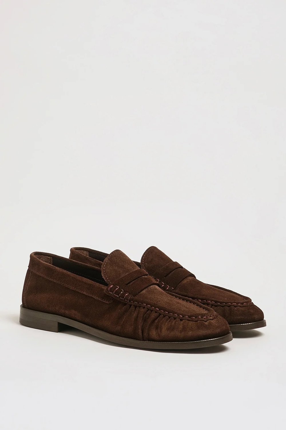 Amory V2 Model Hakiki Süet Deri Neolitik Taban Loafer Ayakkabı - KAHVERENGİ