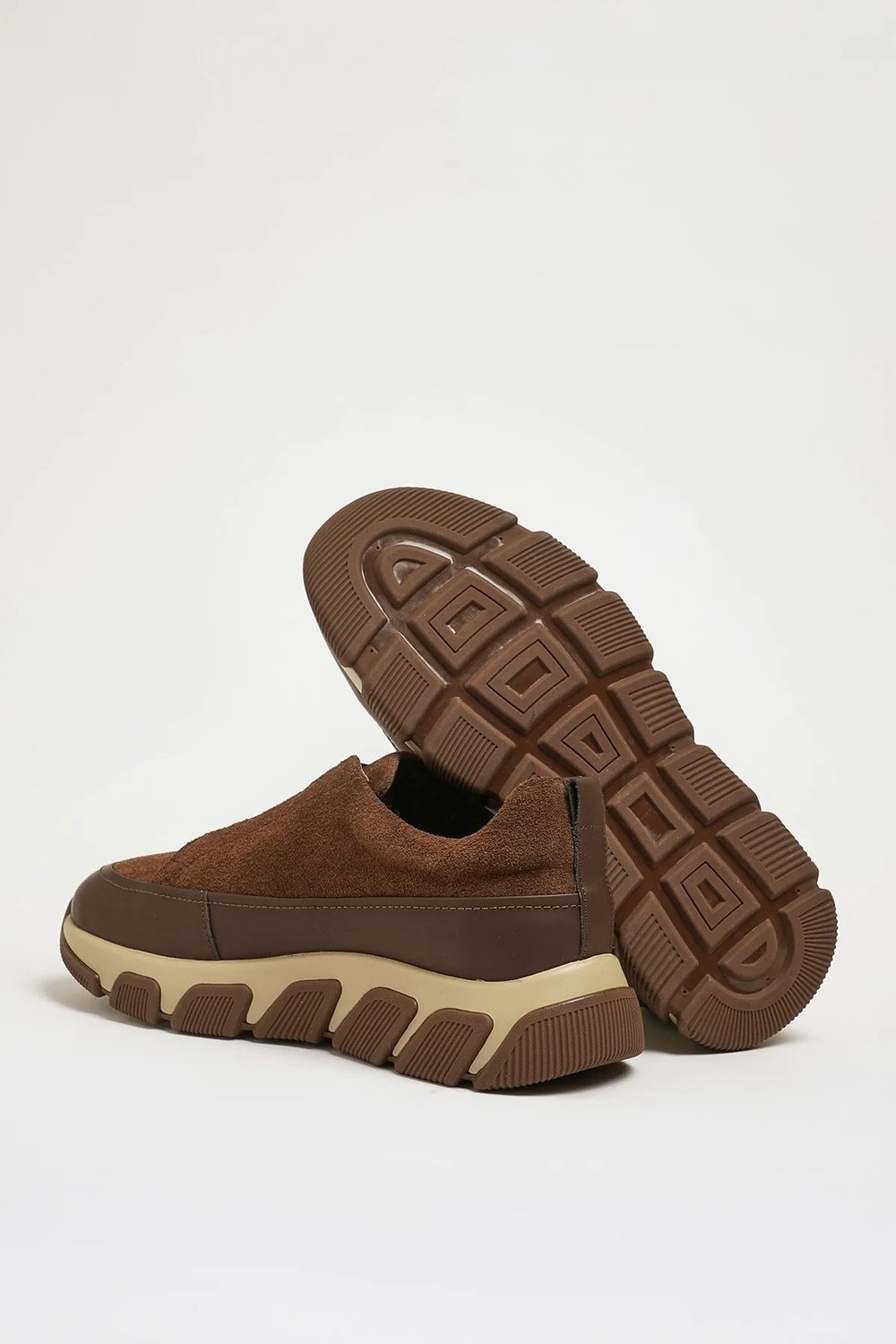 Brooklyn Model Hakiki Süet Deri İthal Taban Lastikli Sneaker Ayakkabı - KAHVERENGİ
