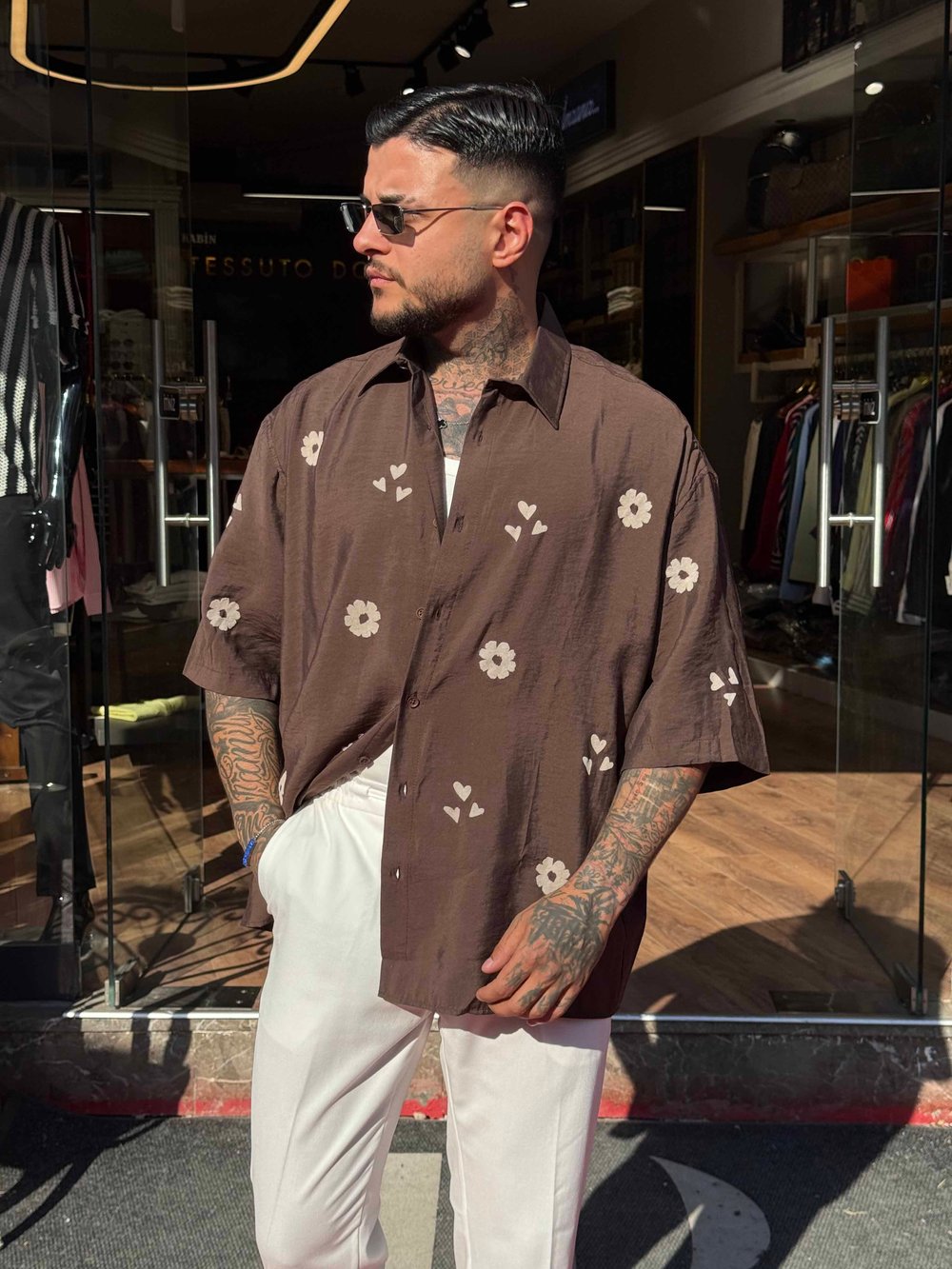 Desenli Oversize Gömlek