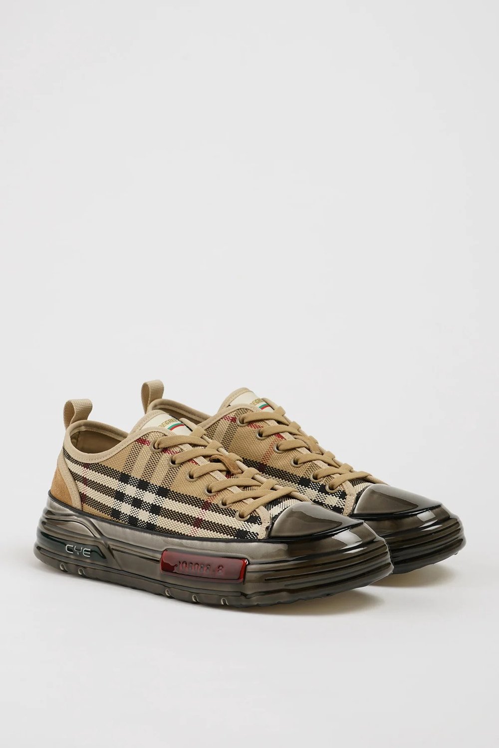 Ekose Model Özel Jel Taban Sneaker Ayakkabı - BEJ