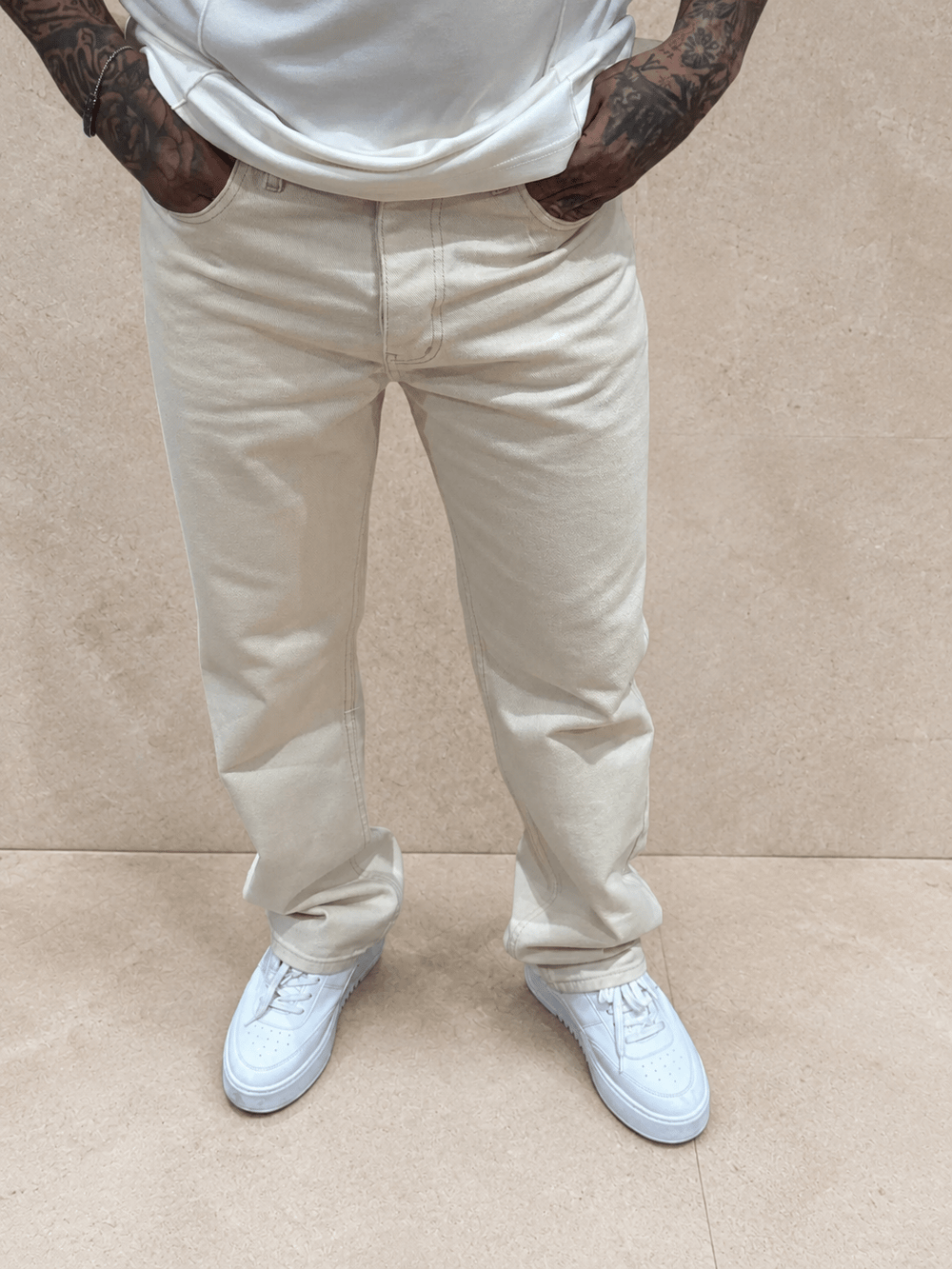 Ekru Jean Pantolon