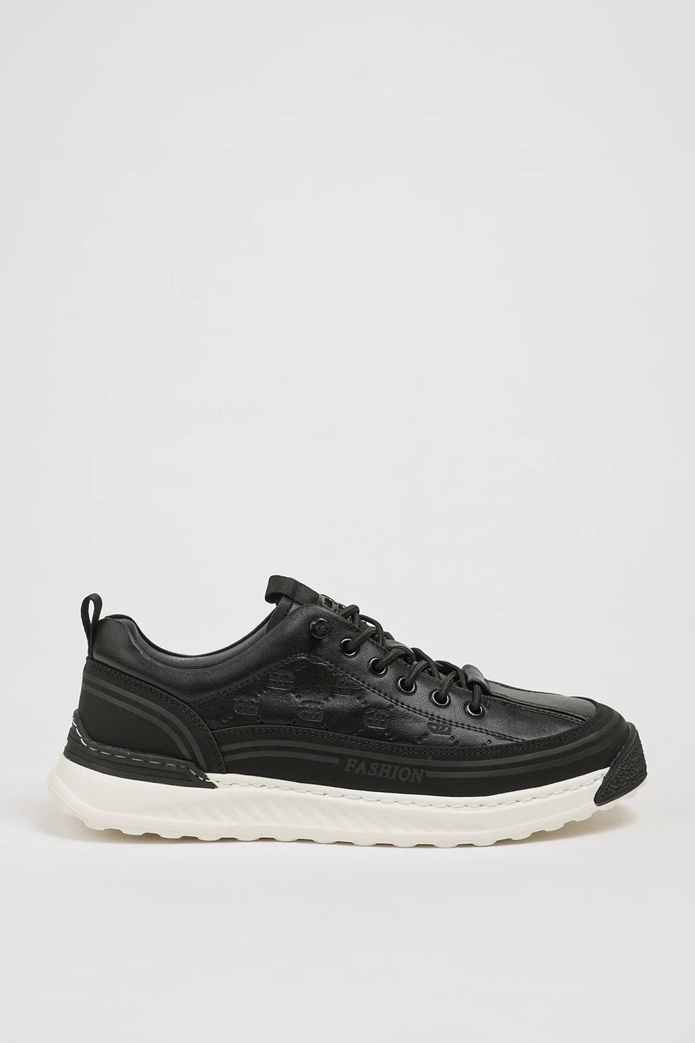 Felicity Model Kombinasyonlu Deri İthal Taban Sneaker Ayakkabı - SİYAH