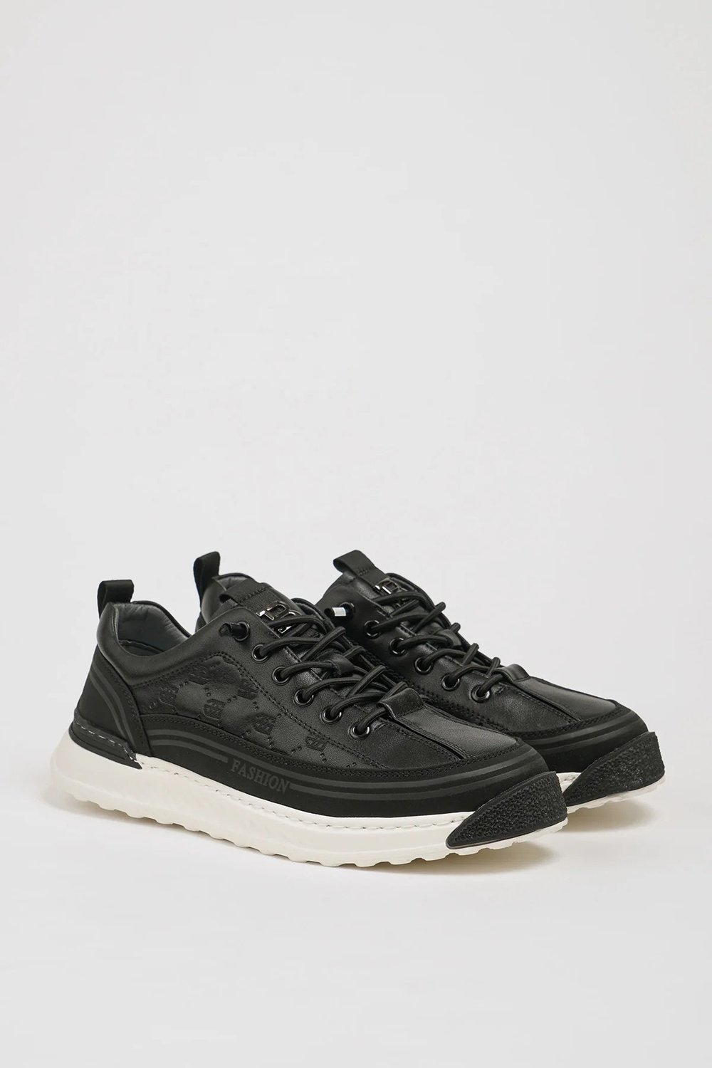 Felicity Model Kombinasyonlu Deri İthal Taban Sneaker Ayakkabı - SİYAH