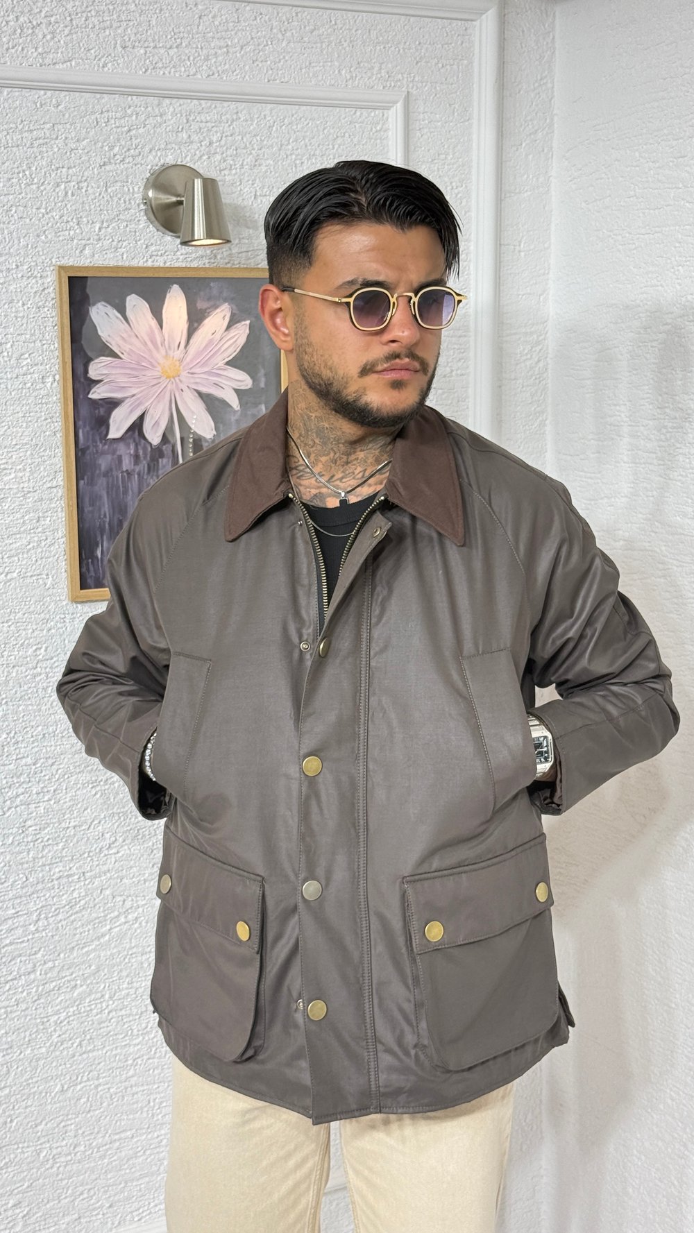 Hudson Koyu Kahve Yakalı Kahve Ceket