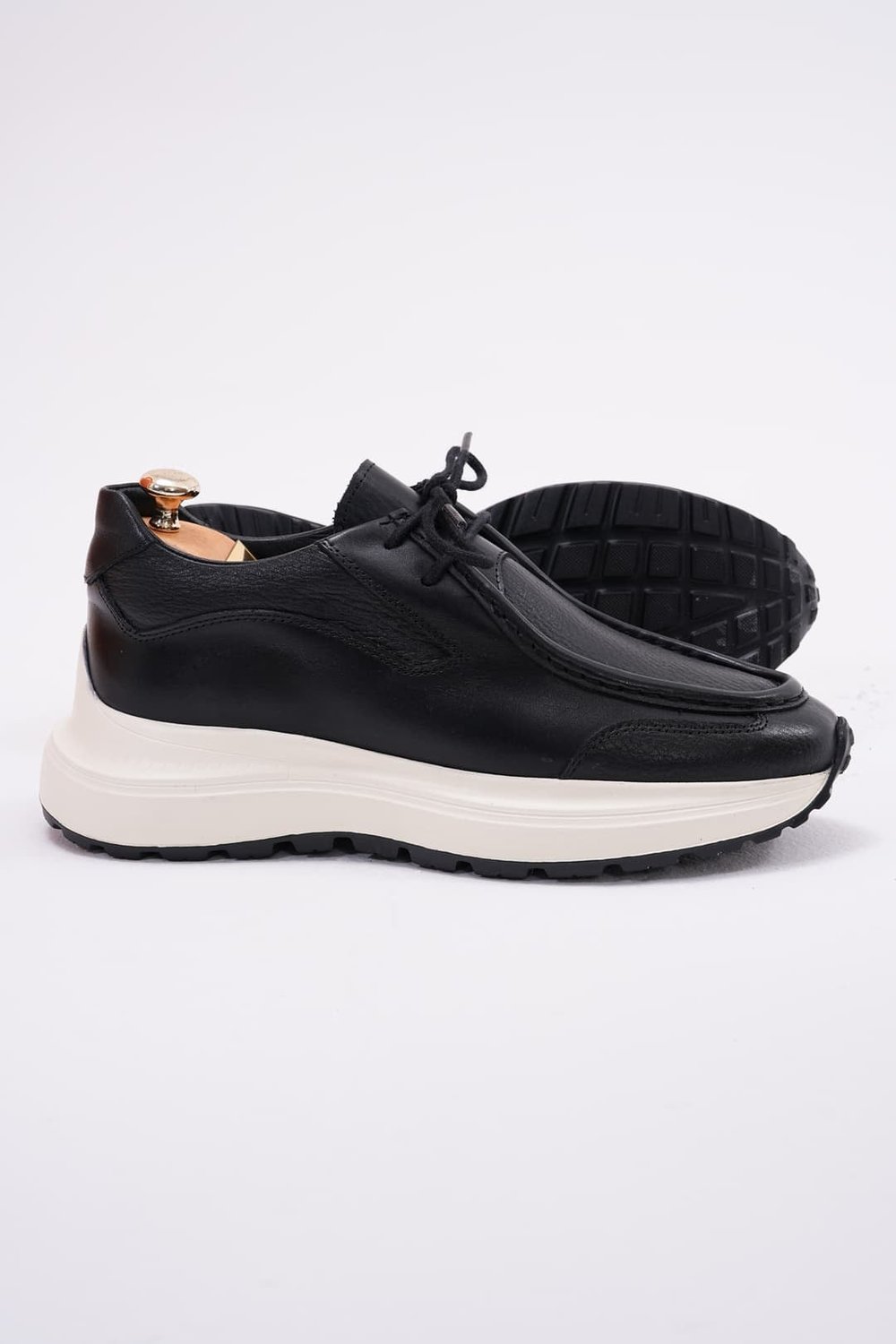 Ikon Model Hakiki Floater Deri Casual Sneakers Ayakkabı - SİYAH