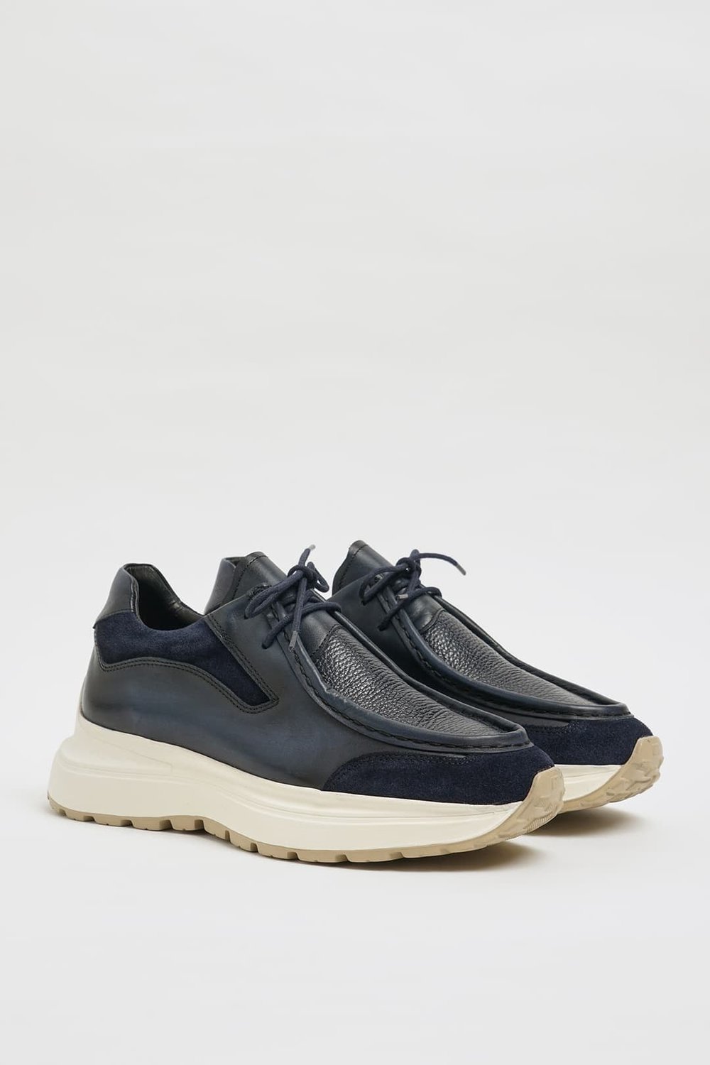 Ikon Model Hakiki Floater Deri Casual Sneakers Ayakkabı - LACİVERT
