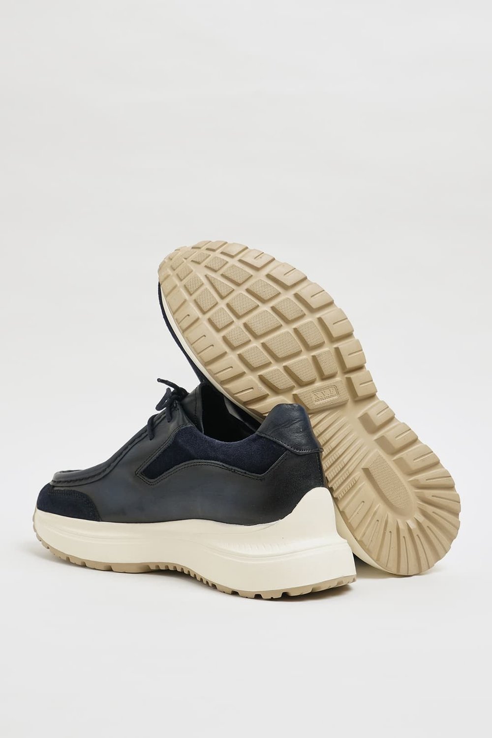 Ikon Model Hakiki Floater Deri Casual Sneakers Ayakkabı - LACİVERT