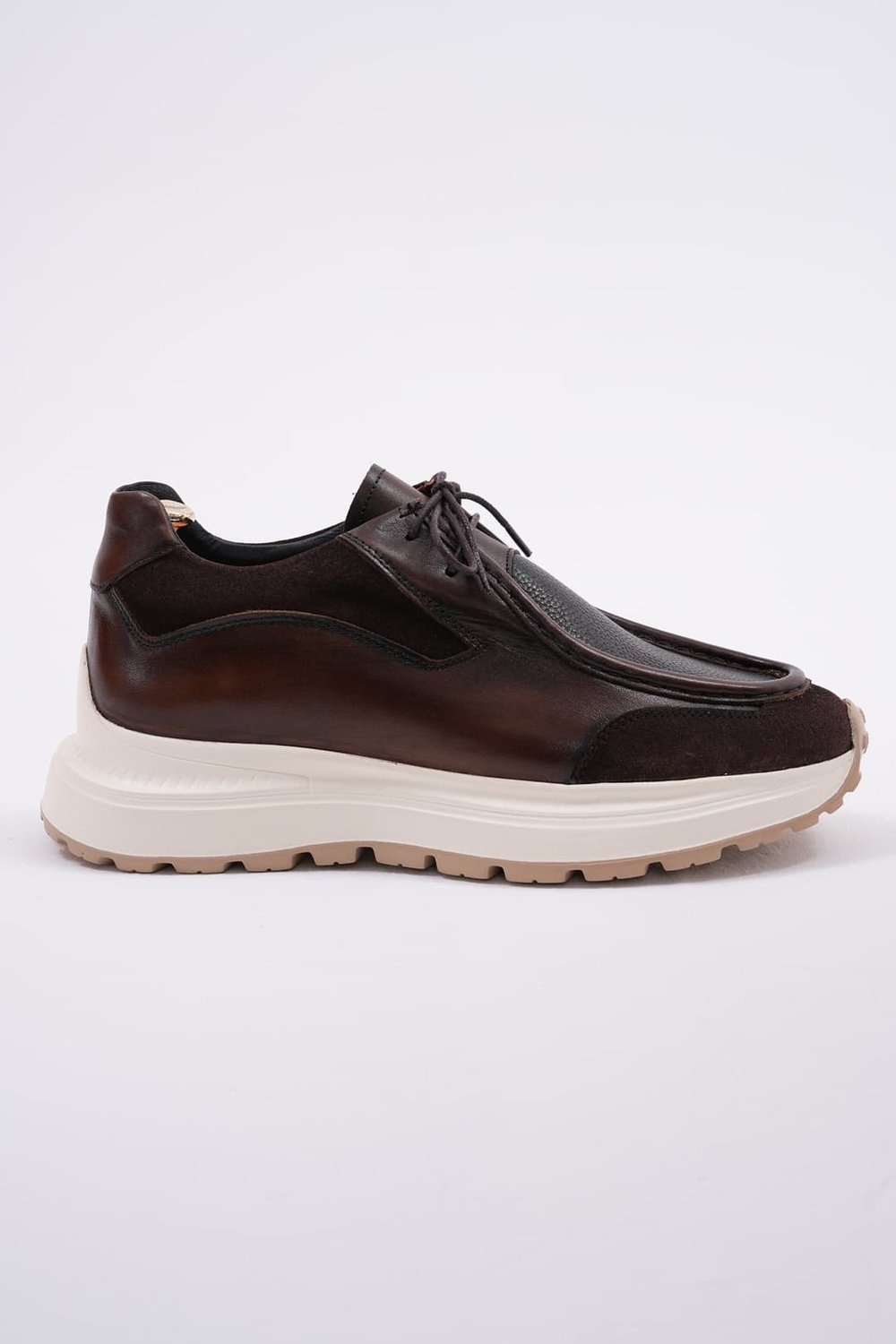 Ikon Model Hakiki Floater Deri Casual Sneakers Ayakkabı - KAHVERENGİ