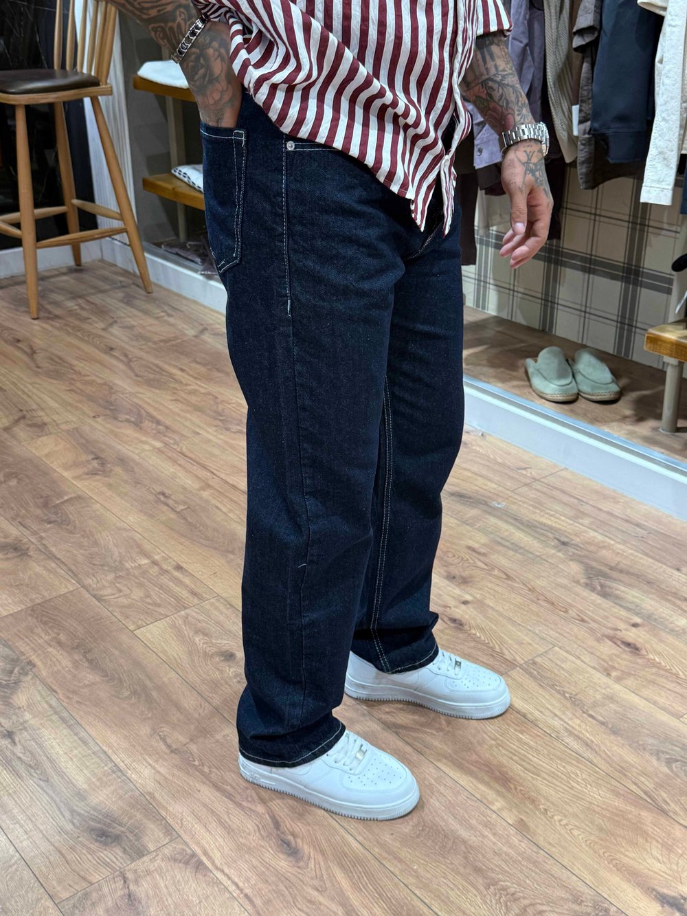 Koyu Lacivert Baggy Jean Pantolon