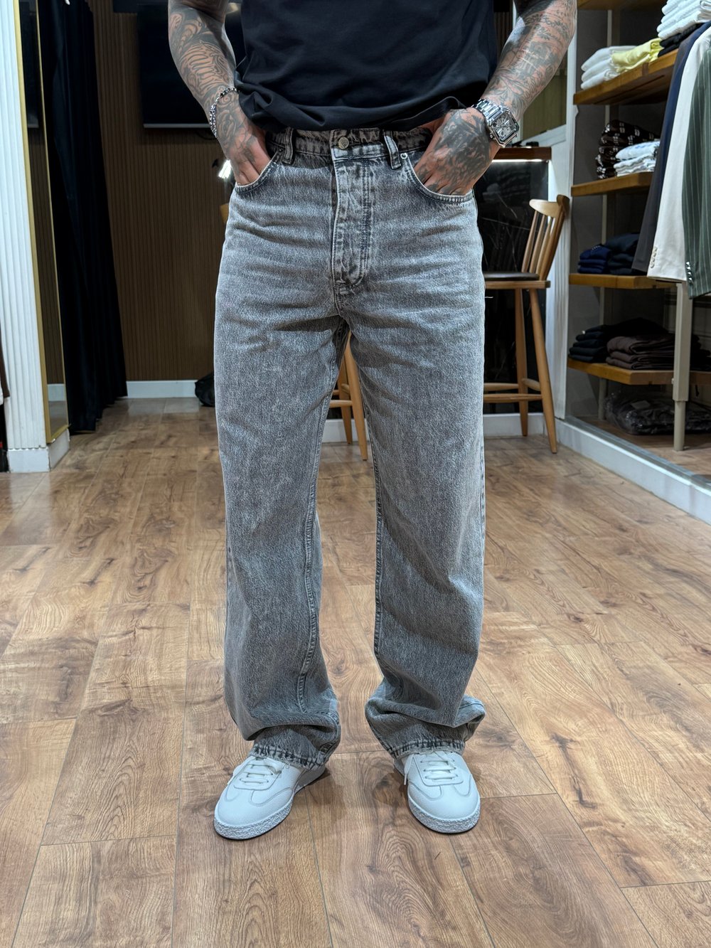 Legacy Gri Wide Fit Denim Pantolon BAGGY