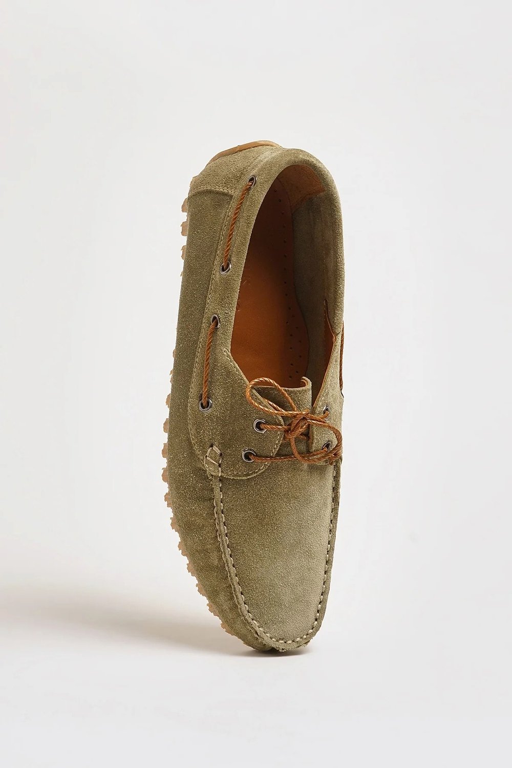 Levinson V2 Model Hakiki Süet Deri Kauçuk Taban Loafer Ayakkabı - HAKİ