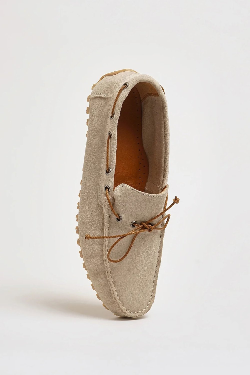 Levinson V2 Model Hakiki Süet Deri Kauçuk Taban Loafer Ayakkabı - BEJ