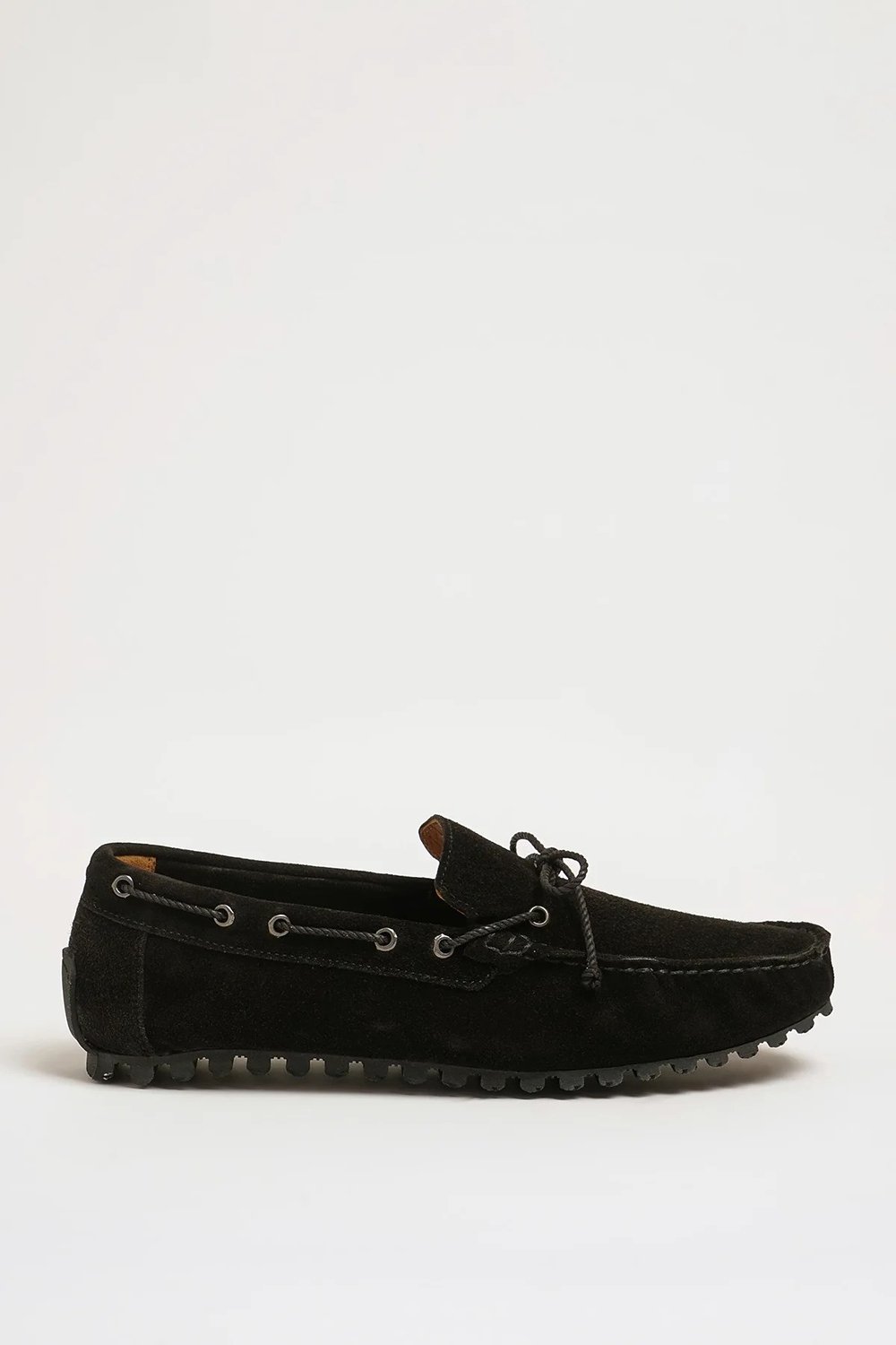 Levinson V2 Model Hakiki Süet Deri Kauçuk Taban Loafer Ayakkabı - SİYAH