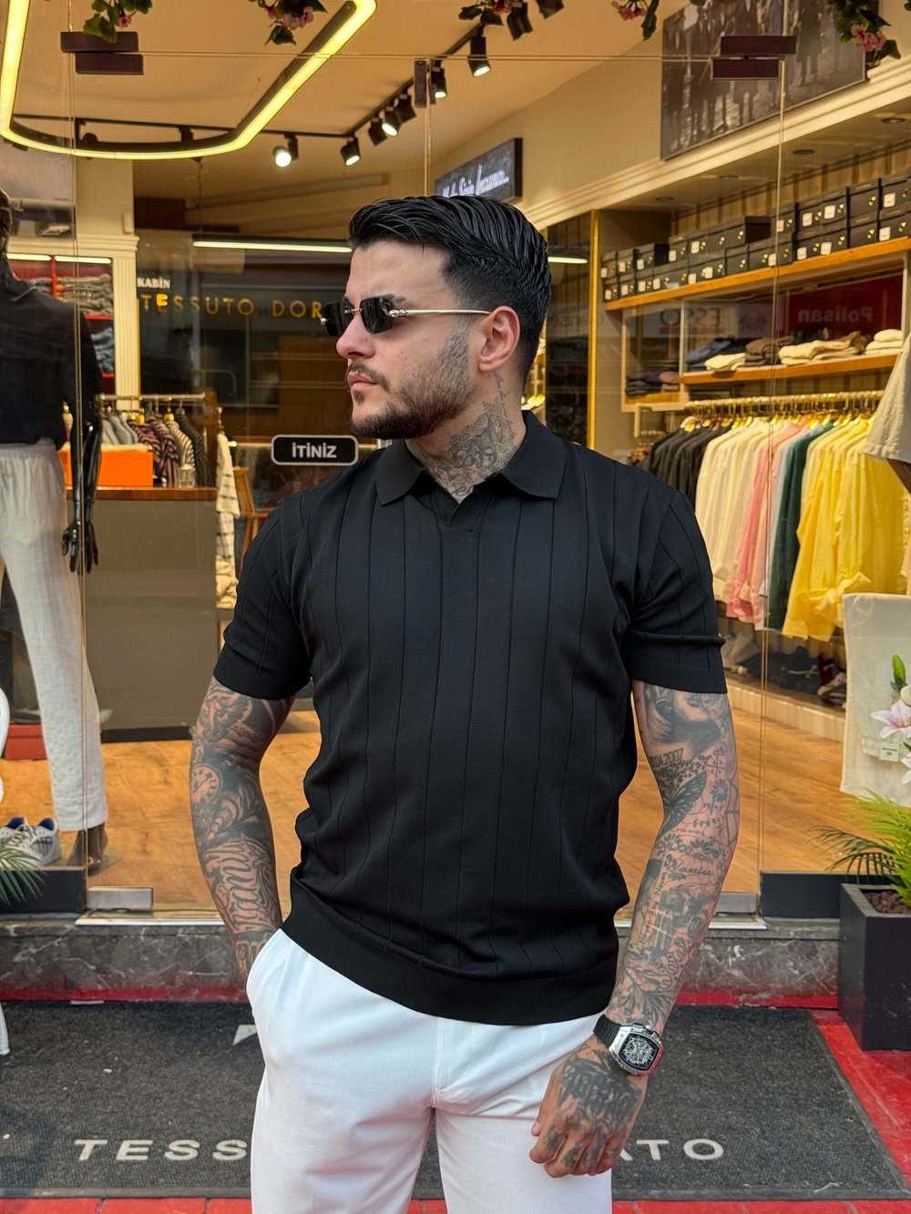 Luxury Siyah Polo Yaka