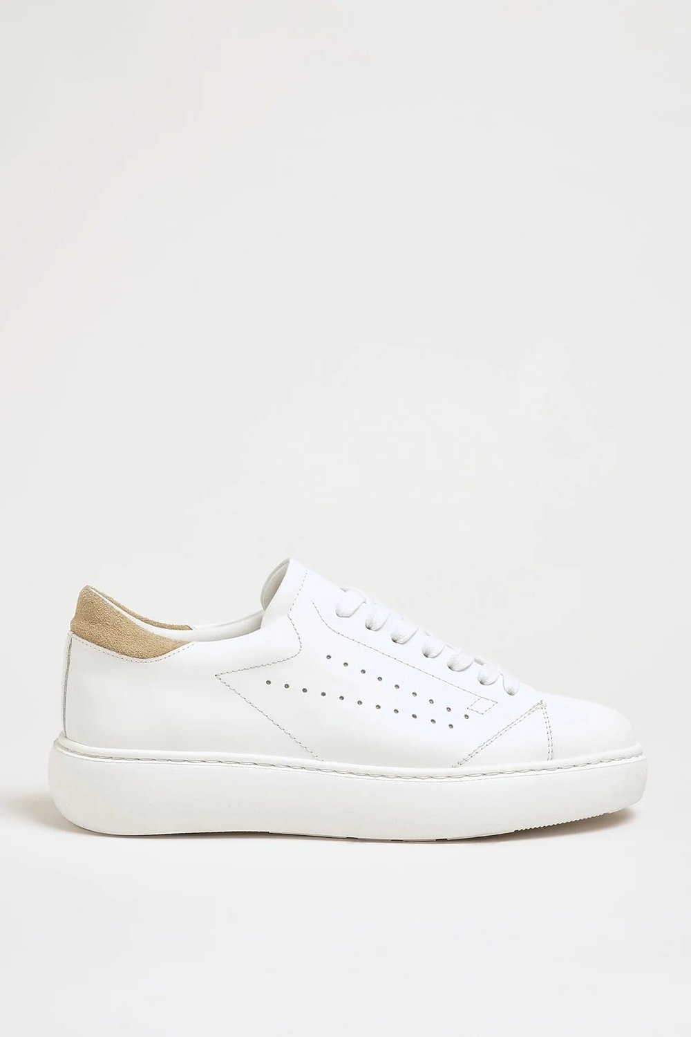 Marisa Model Hakiki Natural Deri Eva Taban Sneaker Ayakkabı - BEYAZ
