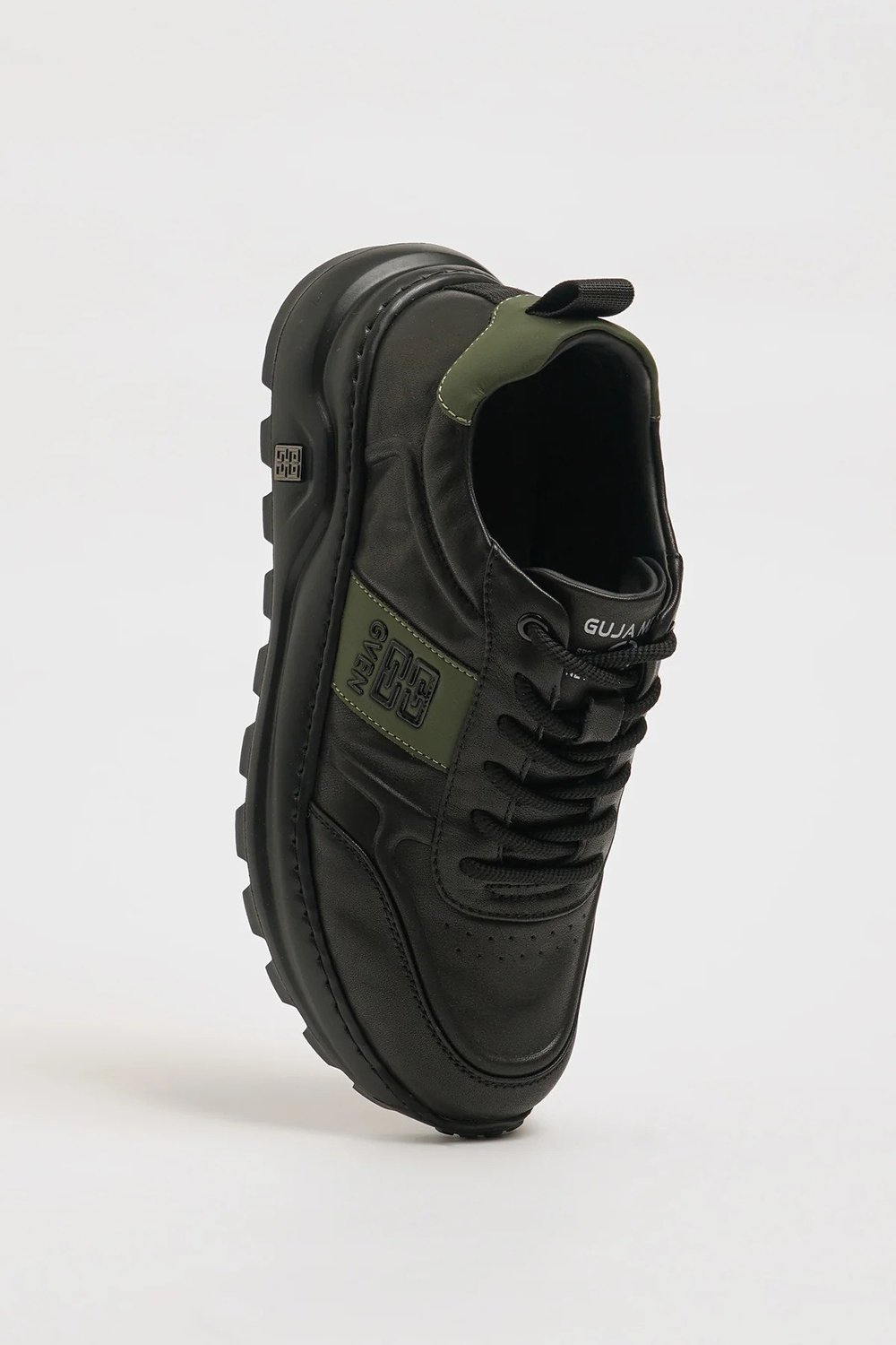 Milton Model İthal Taban Kombinasyonlu Deri Sneaker Ayakkabı - SİYAH