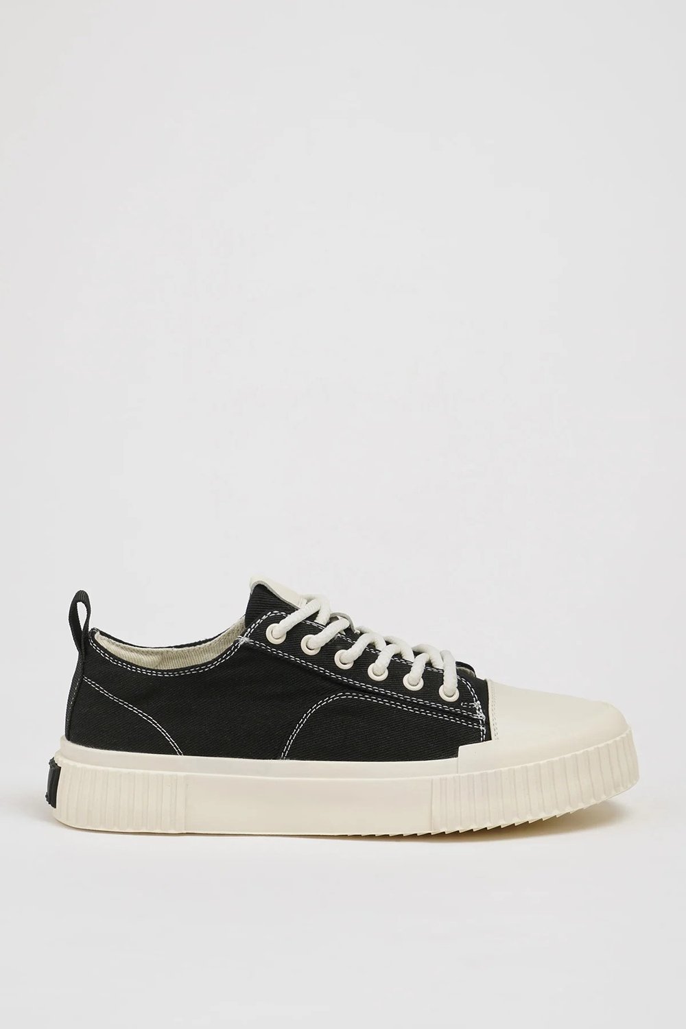 Mince Model Kombinasyonlu Deri İthal Taban Sneaker Ayakkabı - SİYAH