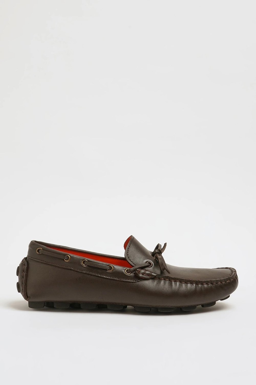 Rock Model Kauçuk Taban Natural Deri Loafer Ayakkabı - KAHVERENGİ
