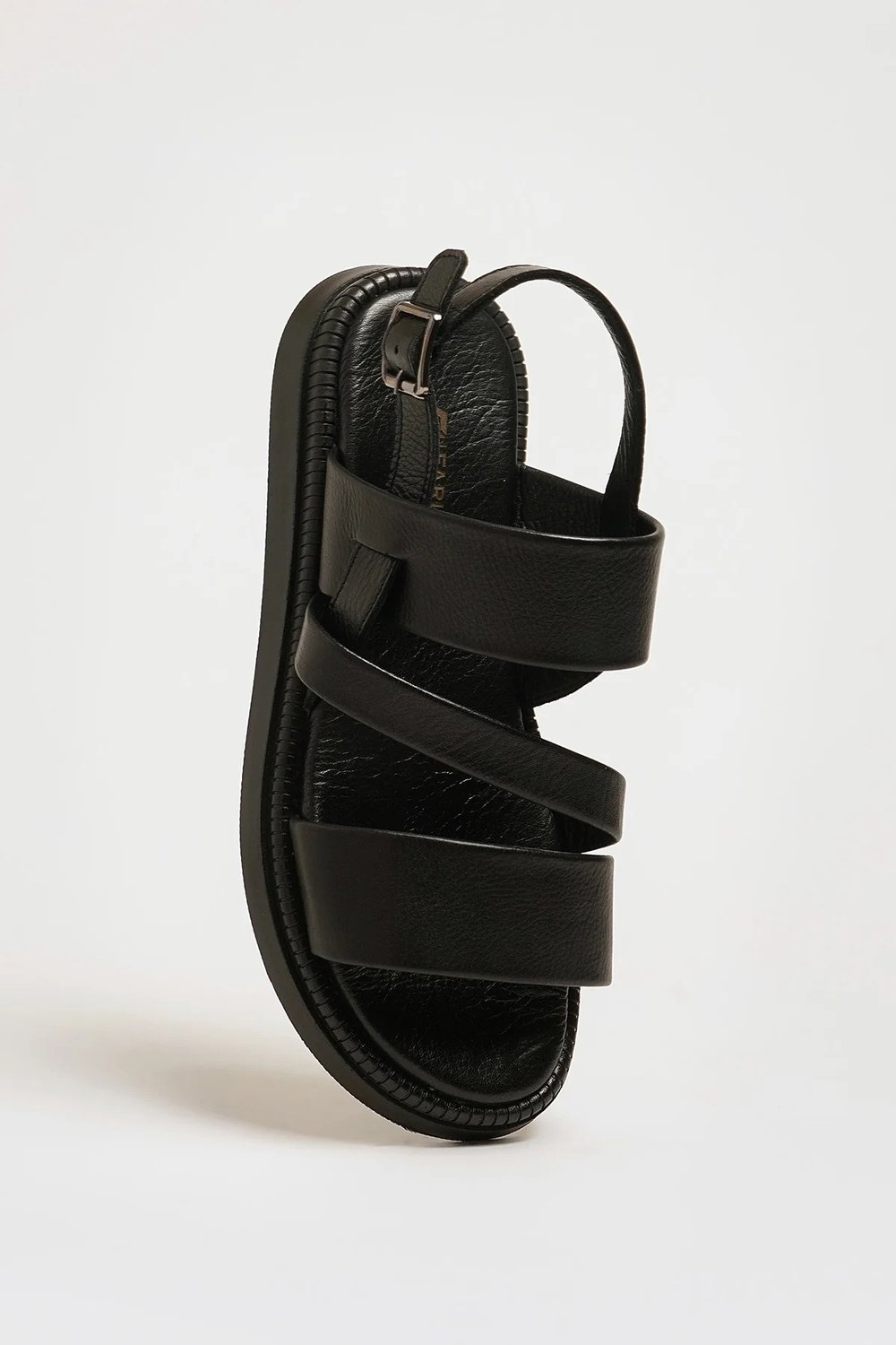 Tessa Model Hakiki Natural Deri İthal Taban Sandalet - SİYAH