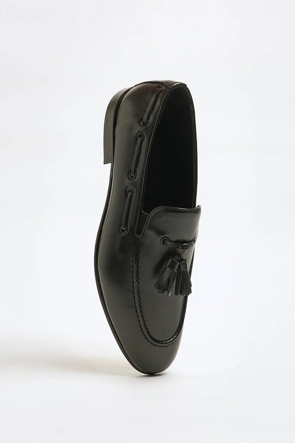 Tokyo Model Hakiki Natural Deri Kösele Taban Loafer Ayakkabı - SİYAH