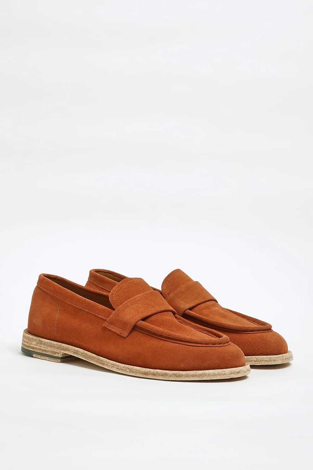 Tony Model Hakiki Süet Deri Kösele Taban Loafer Ayakkabı - KİREMİT