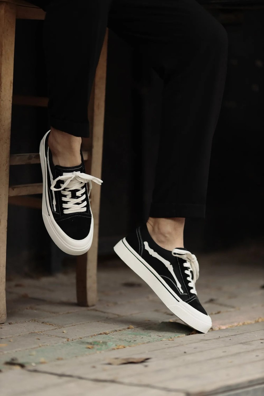 Vince Model Hakiki Kombinasyonlu Deri İthal Taban Sneaker Ayakkabı - SİYAH