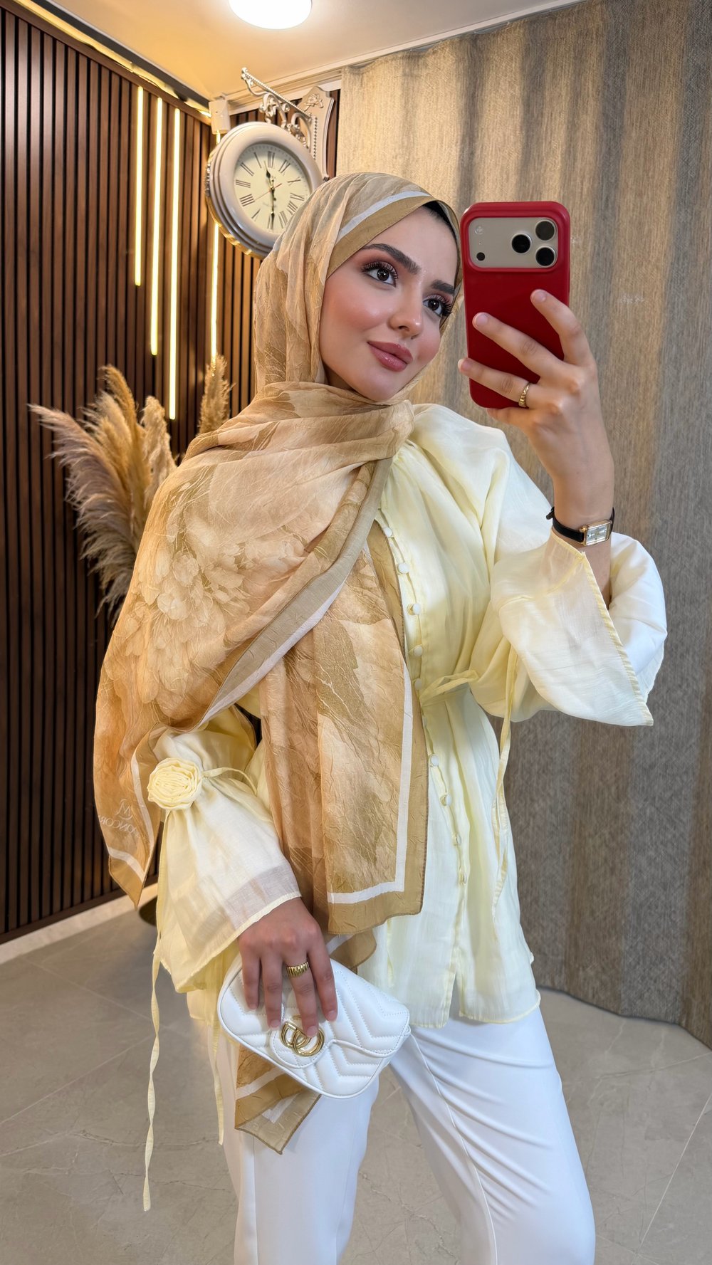 Sıla Gül Detaylı Pamuk Astarlı Gömlek | Sarı