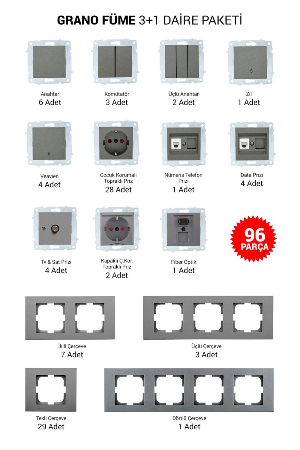 Grano Füme 3+1 Daire Paketi