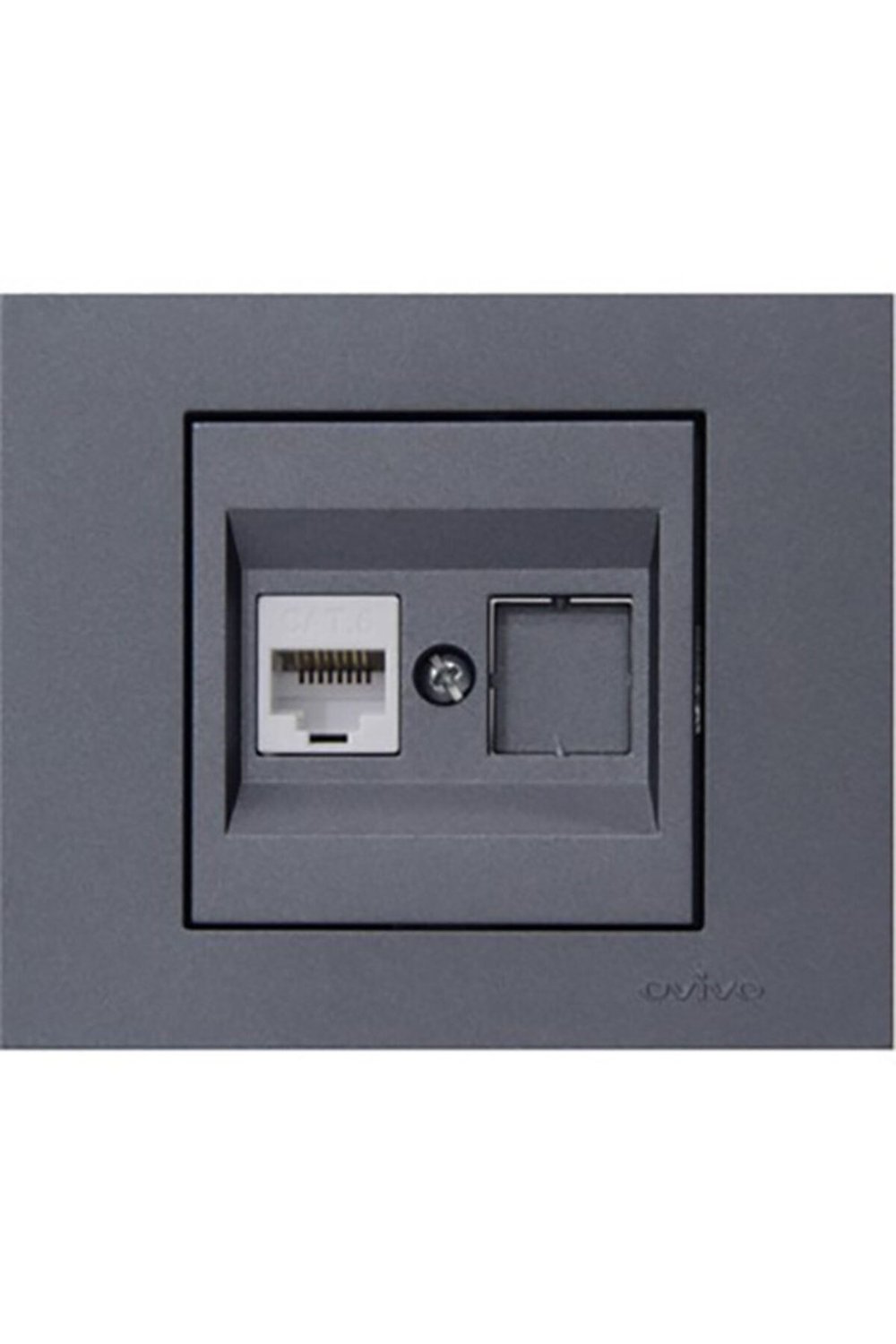 Ovivo Grano Füme Tekli Data Prizi 1*rj45 Cat6 (İNTERNET PRİZİ)