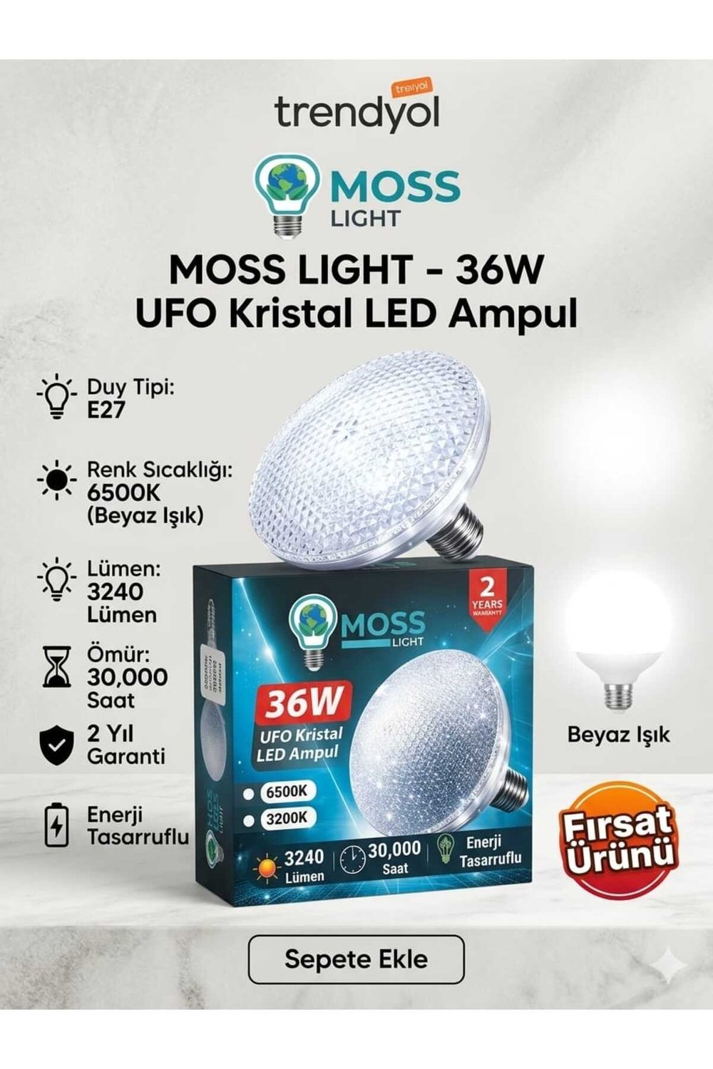 VİP AYDINLATMA / 36W UFO KRİSTAL AMPUL