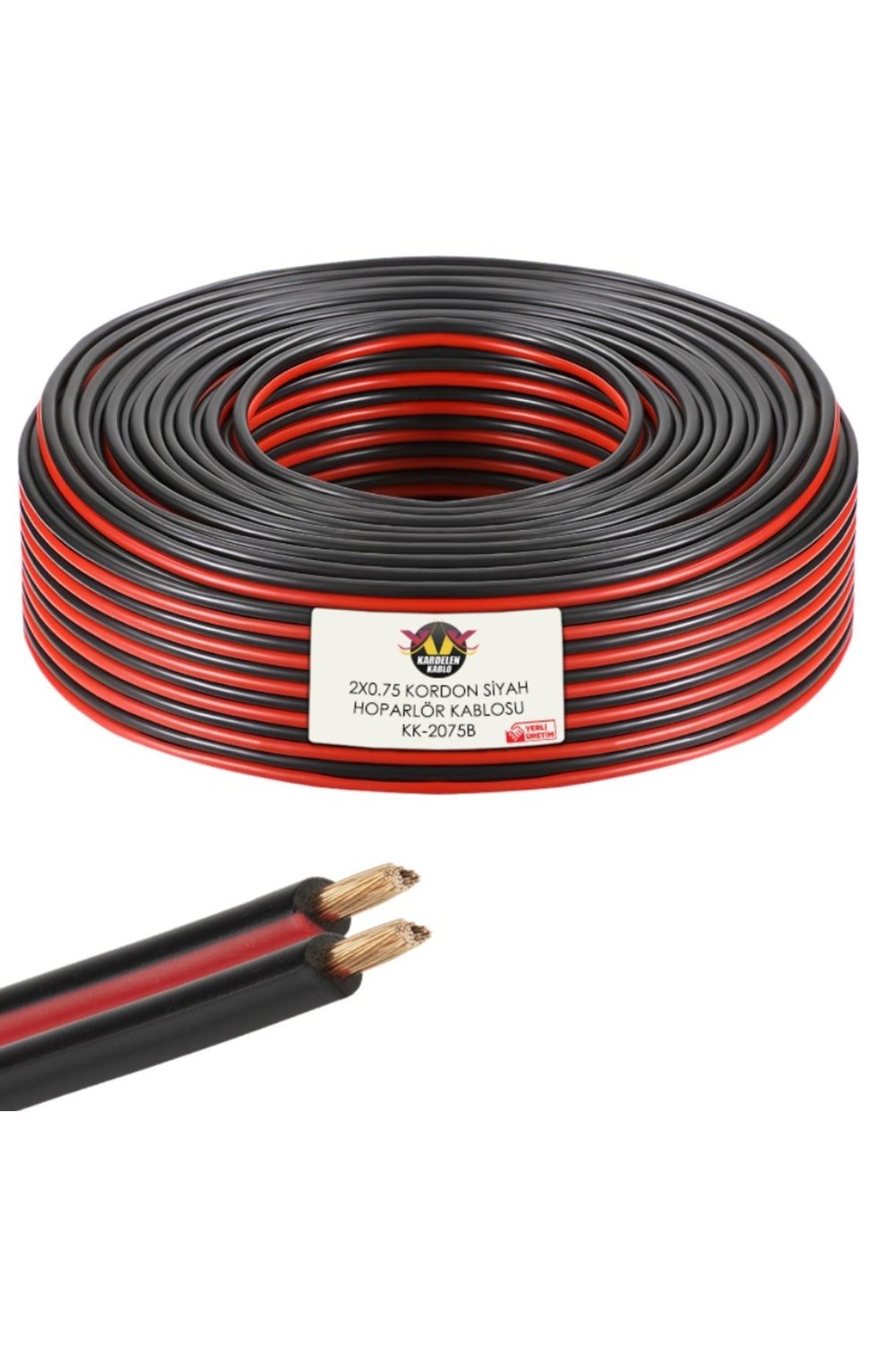 Kars Siyah Kordon 2x0.75mm 100 Metre Garantili Yüksek Kalite Cca Kablo Hoparlör Kablo Zayıf Akım