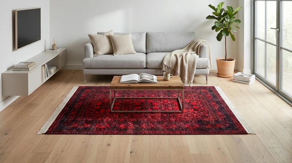 Angel Home Dijital Baskılı Deri Taban Kaymaz Halı - Makinede Yıkanabilir Hafif Modern Kilim Mira Serisi -6