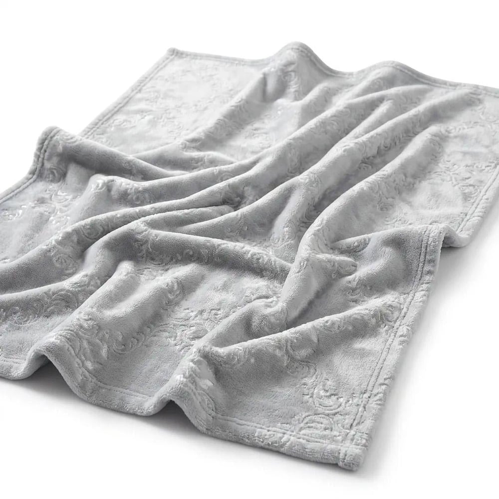 Angel Home Lüks Varak Baskılı Well-Soft Battaniye - 150x200 cm Desenli Açık Mavi