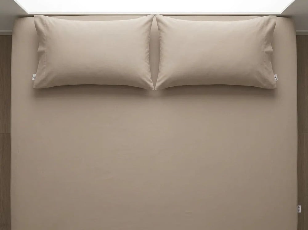 Premium %100 Pamuk Lastikli Çarşaf Takımı 180x200 + 30 cm Yatak Yüksekliği (3 Parça) - Bej