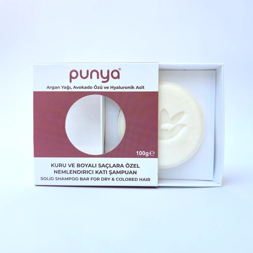 Punya Kuru ve Boyalı Saçlara Özel Nemlendirici Katı Şampuan Bar