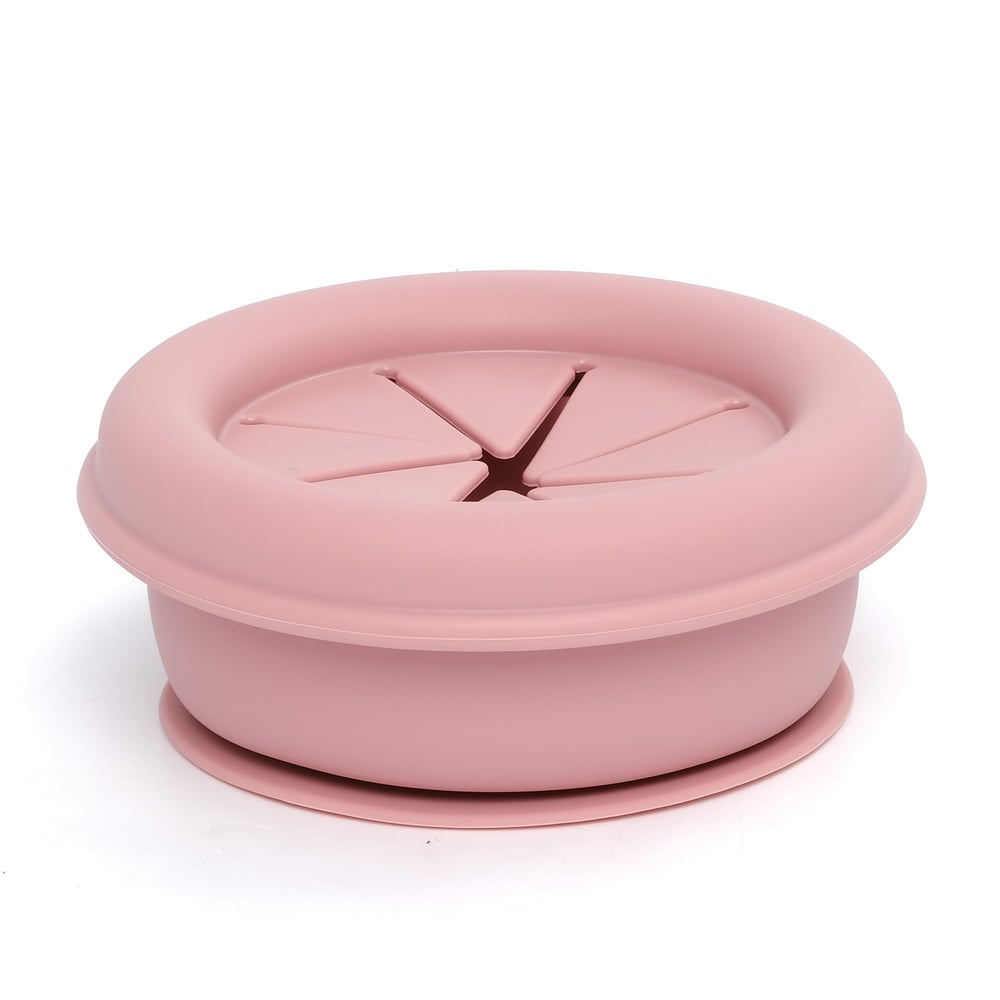 Baboo Pembe Katlanır Silikon Vakumlu Bebek Atıştırma Kabı