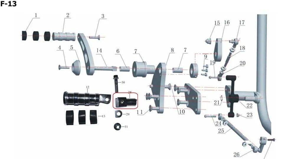 REGAL RAPTOR DAYTONA 250 ÖN BASAMAK TUTUCU SOL